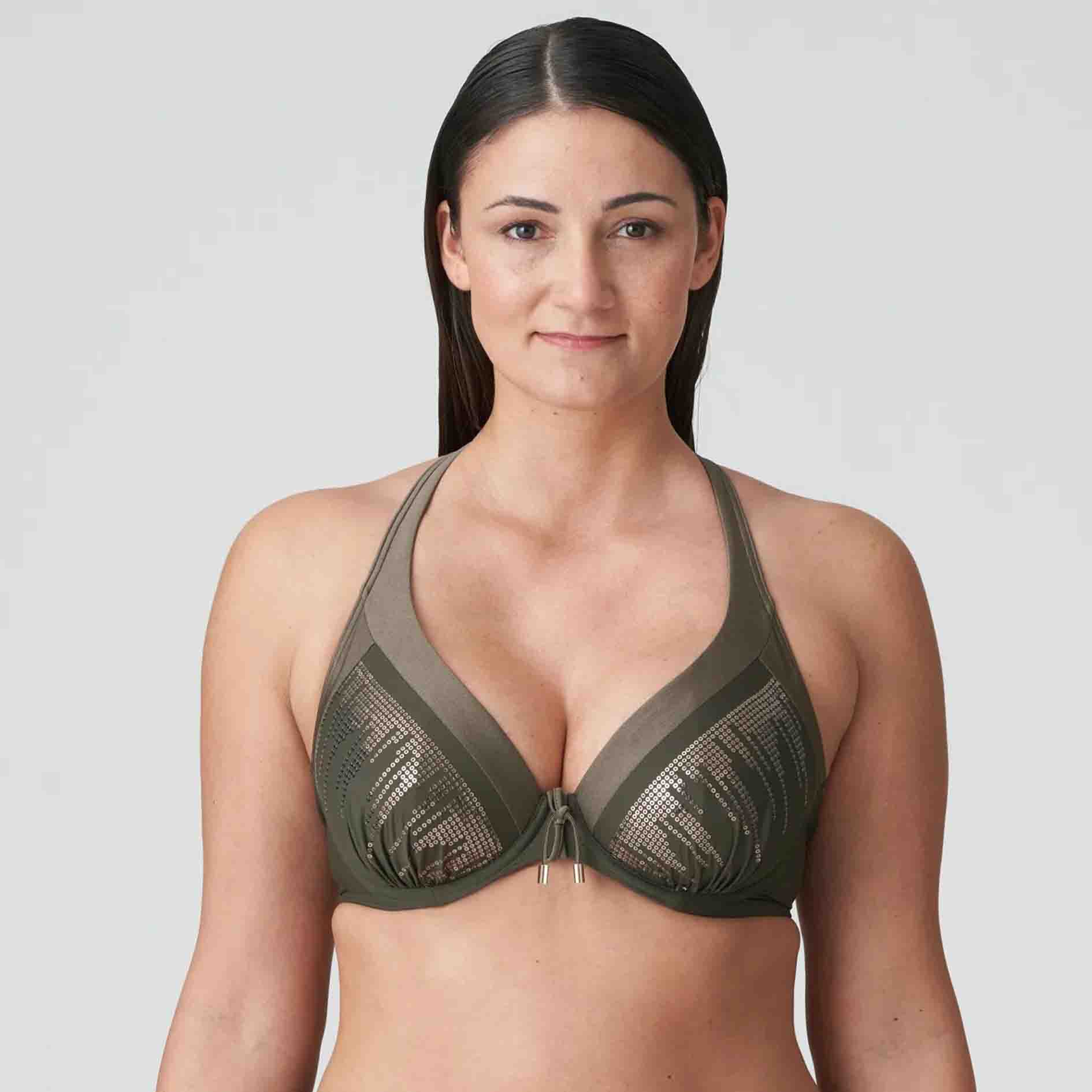 Primadonna Swim Aracruz Half Padded Plunge Bikini Top Storm In A D Cup NZ