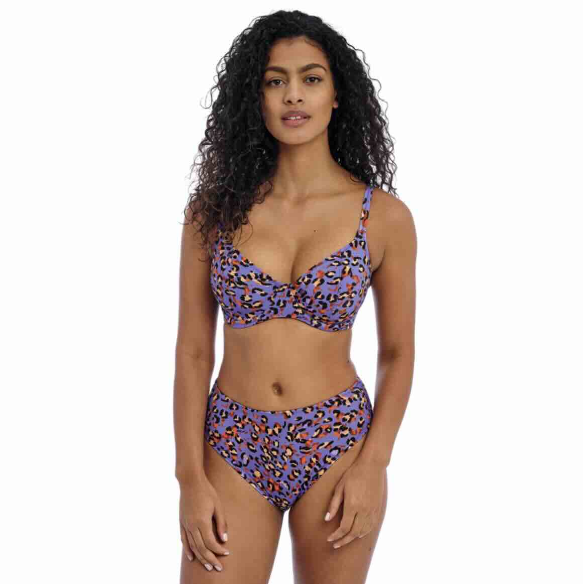 Freya Swim Santiago Nights Leopard Uw Plunge Bikini Top Storm In A D