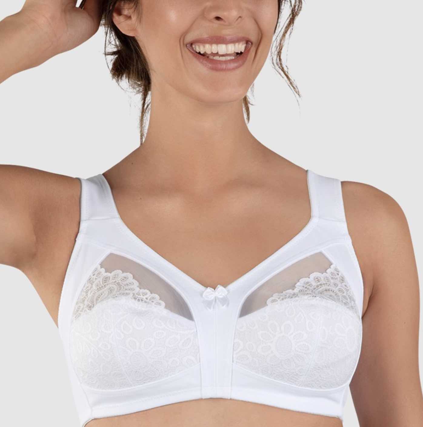 Cotton-Lined Wirefree Lace Bra by Naturana Online