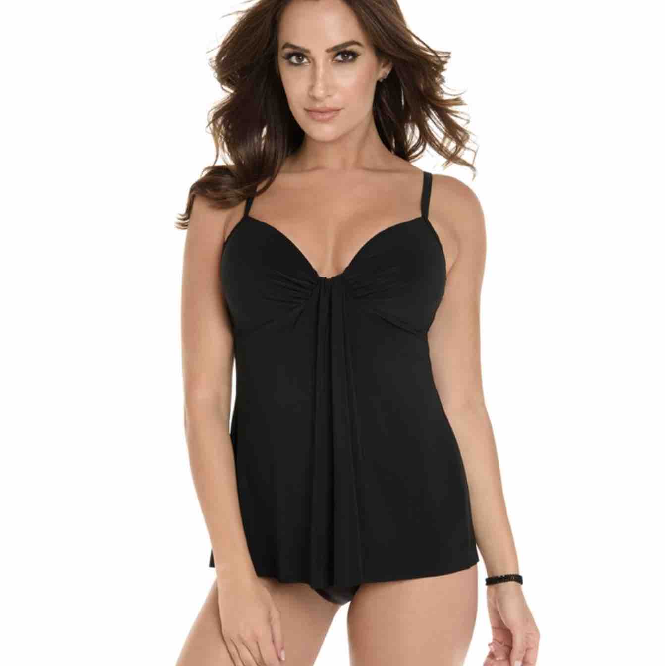 Miraclesuit Rock Solid Marina Draped Underwire Tankini Top