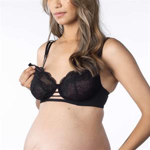 Shop Generic wireless lace maternity nursing bra open on large size d cup  mother feeding bra Online