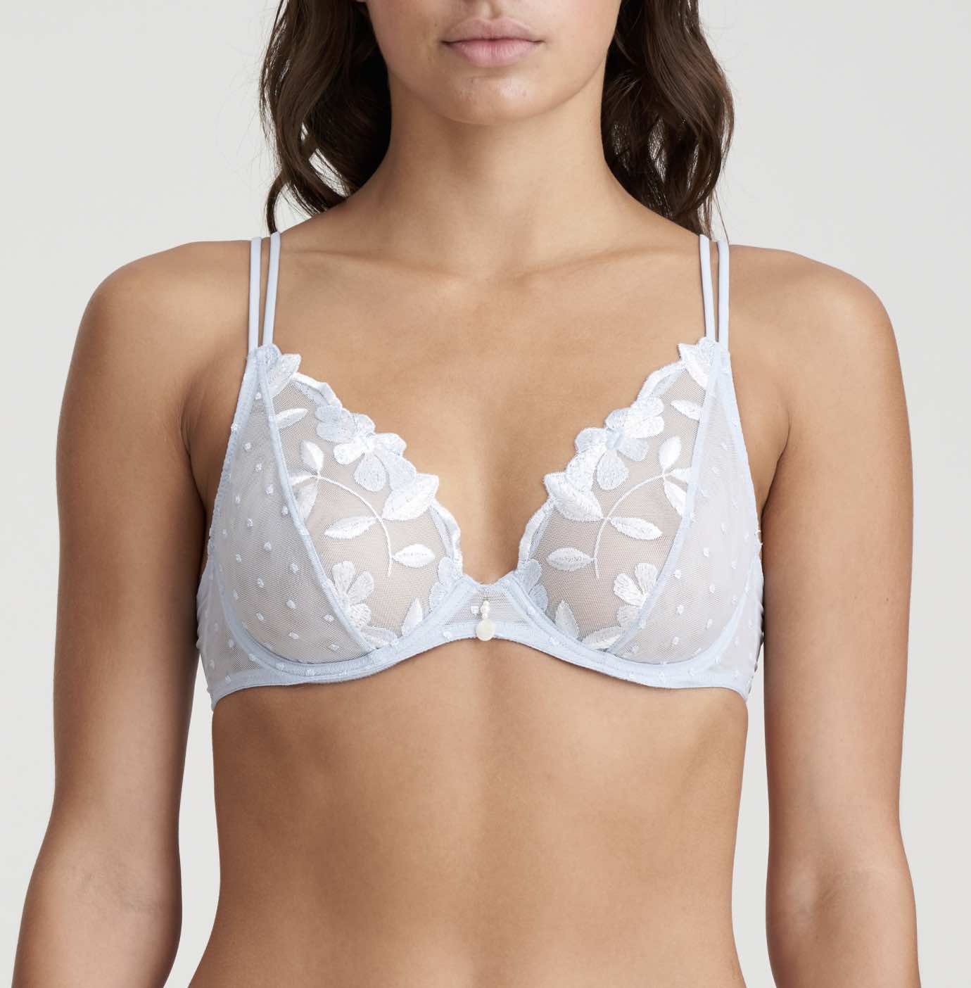 Agnes Pale Blue Plunge Bra