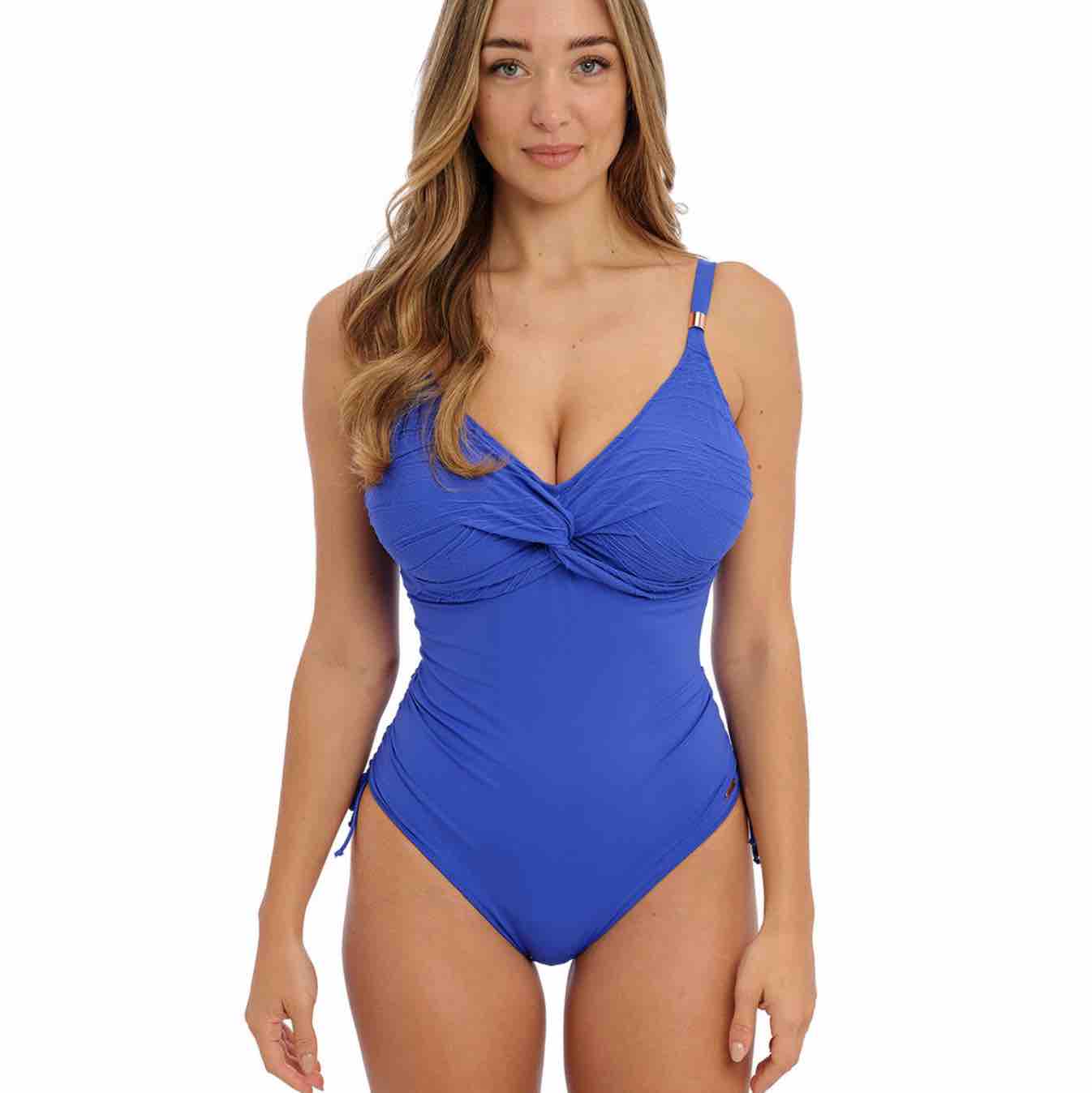Beach Waves Twist Front Swimsuit With Adjustable Leg