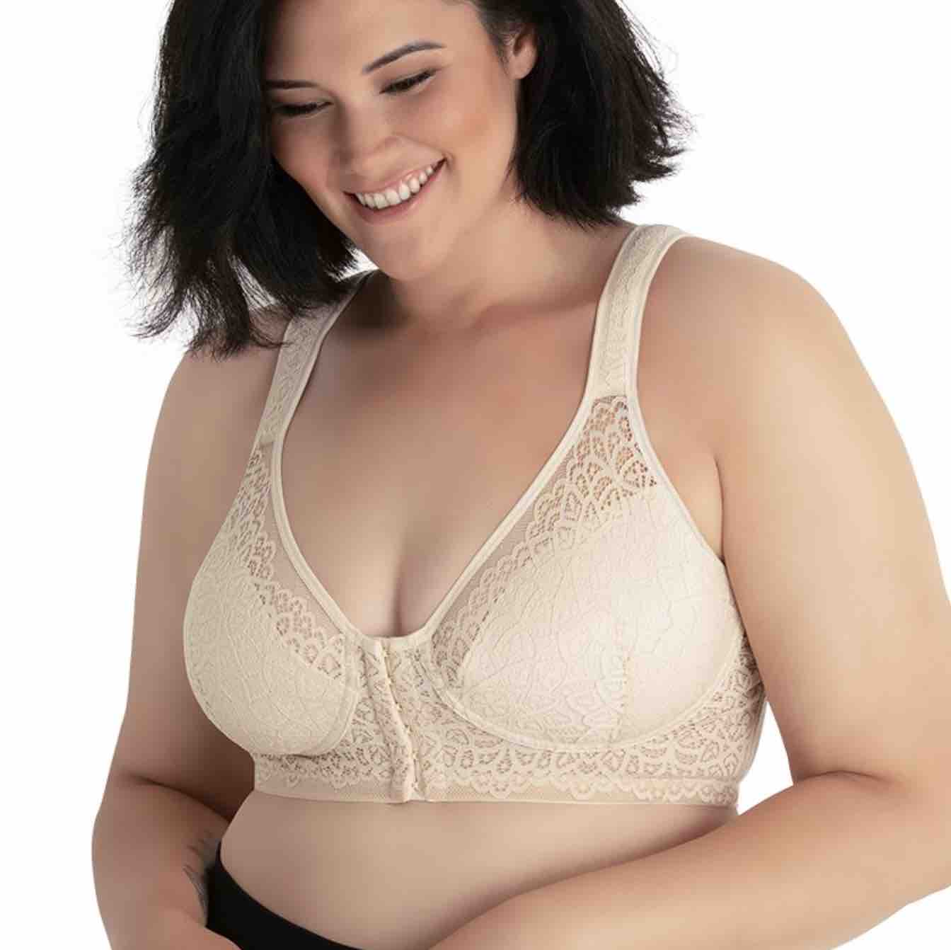 Nora Back Smoothing Wirefree Front Close Bra With Lace