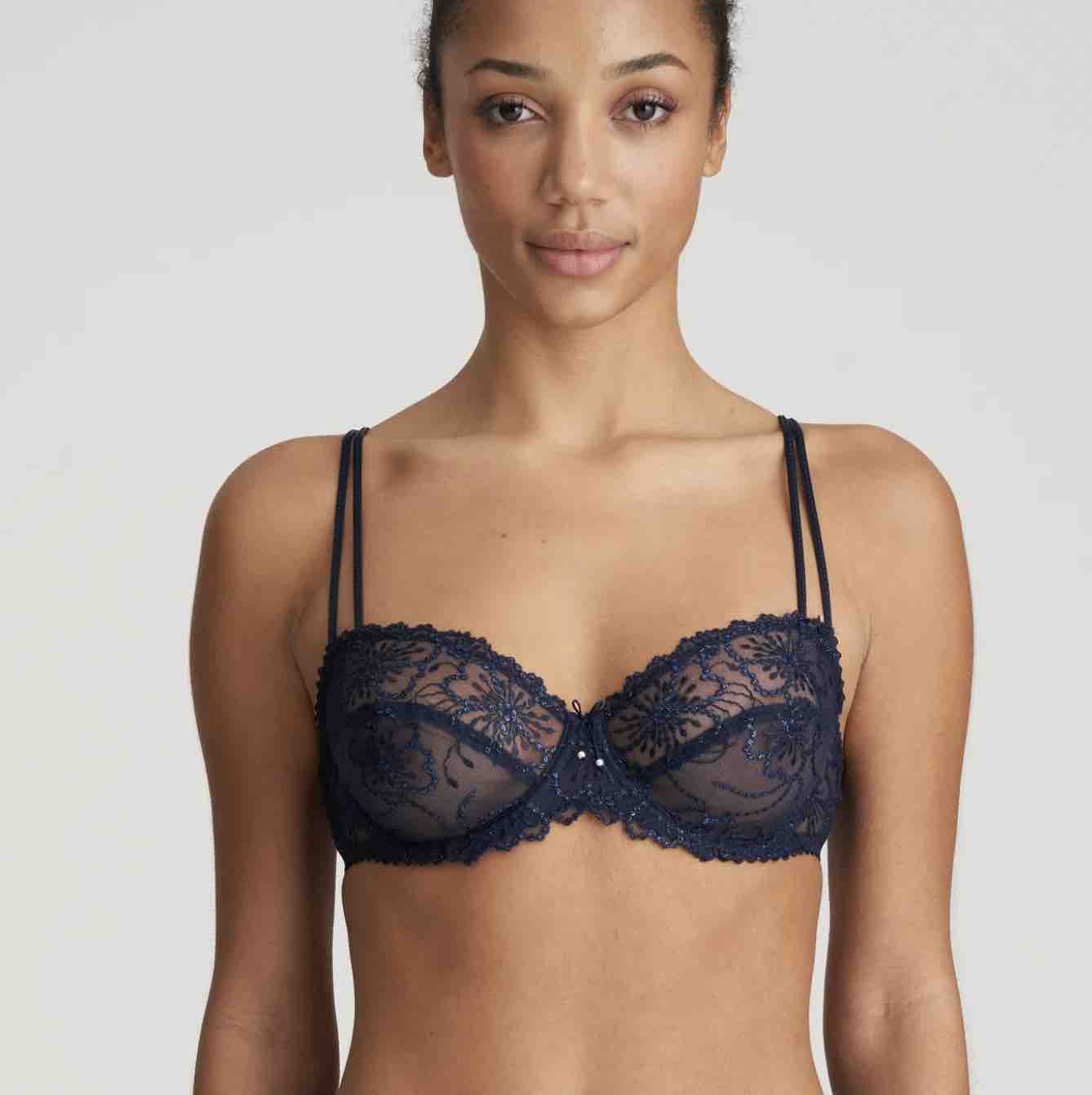 We Are We Wear Fuller Bust triangle bralette with velvet and