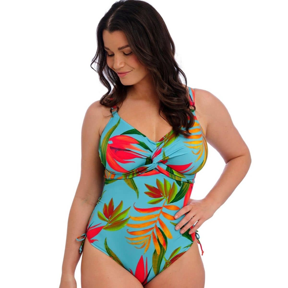 Pichola Underwire Twist Front Swimsuit With Adjustable Leg