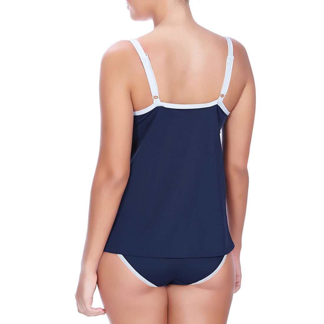 In The Navy Deco Moulded Tankini Top