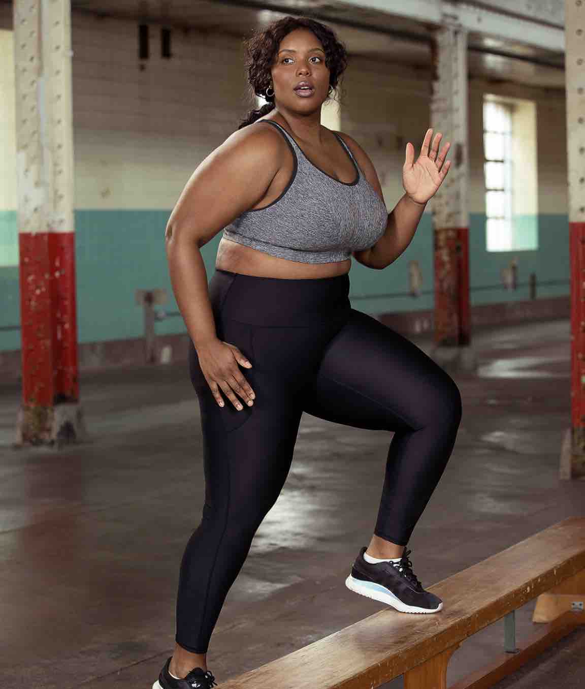 Goddess Pewter Heather Soft Cup Sports Bra