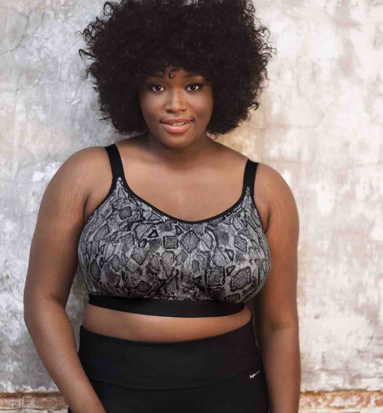 Goddess Black Snake Soft Cup Sports Bra