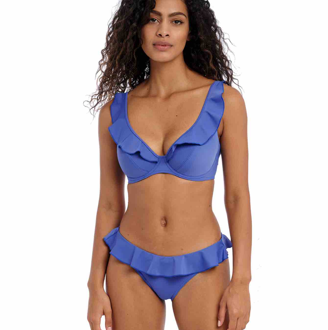 Jewel Cove Plain High Apex Bikini Top With J Hook
