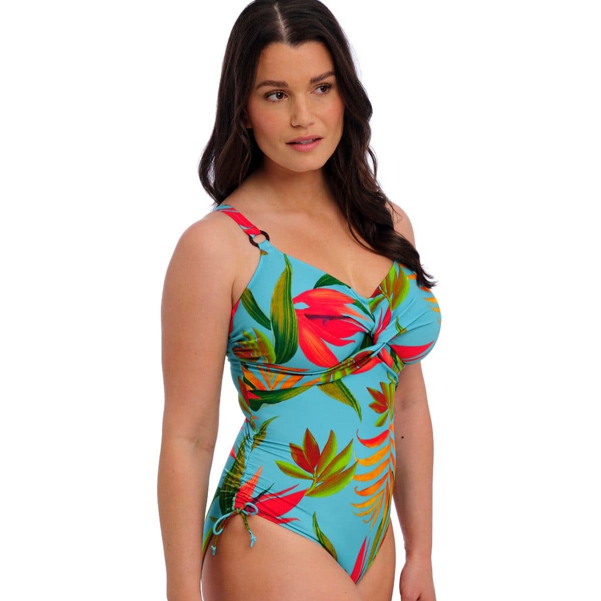 Pichola Underwire Twist Front Swimsuit With Adjustable Leg