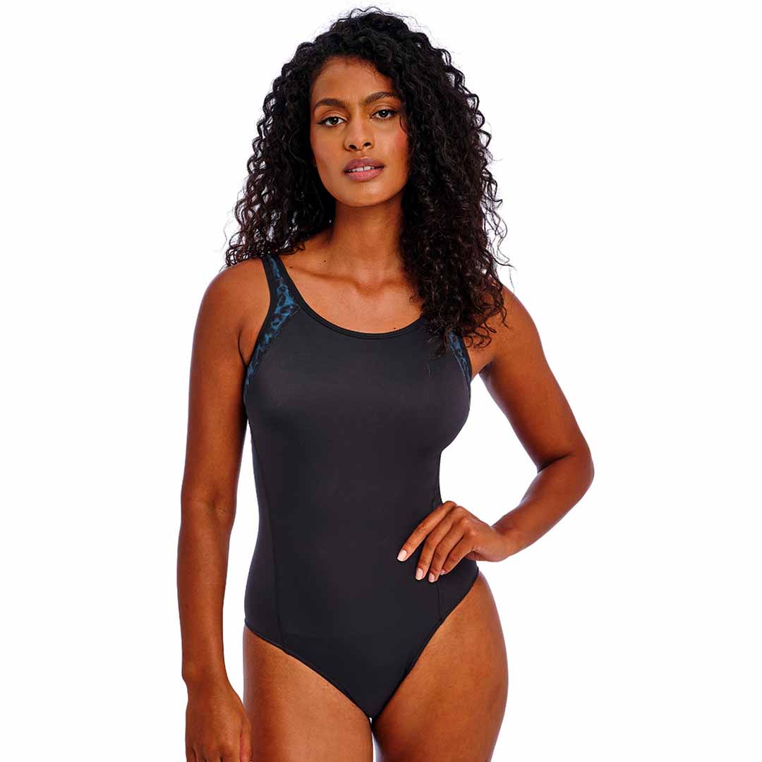 Freestyle Midnight Leopard Moulded Swimsuit