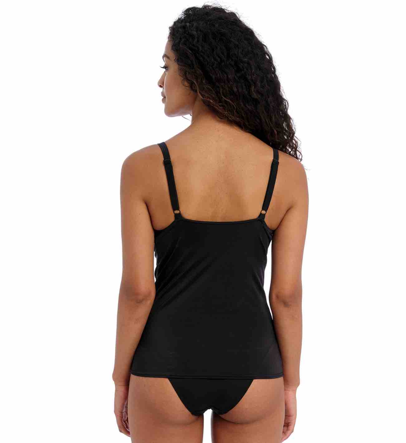 Jewel Cove Plain Non Padded Plunge Tankini Top