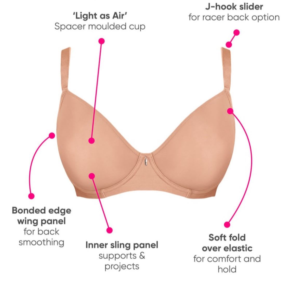 Smoothie Spacer Moulded T-Shirt Plunge Bra