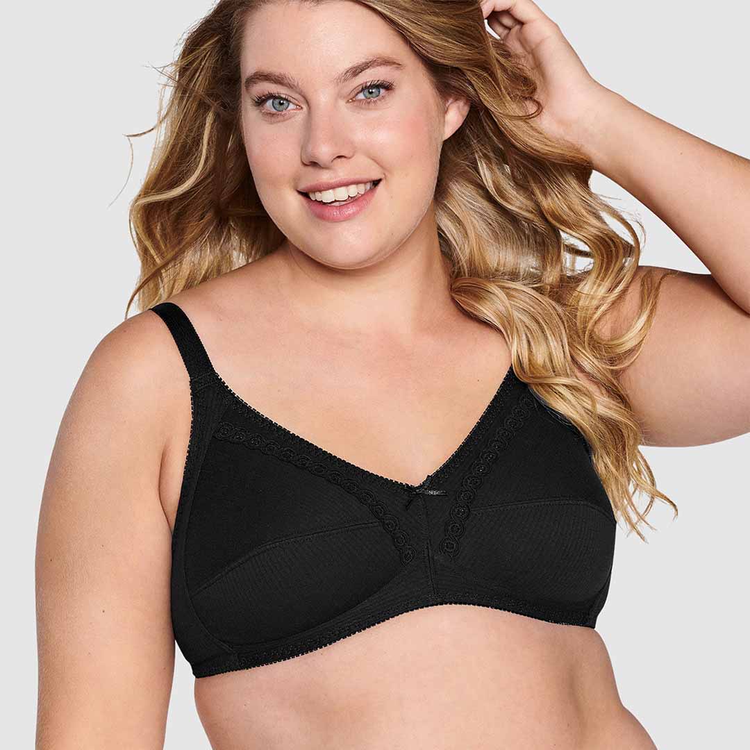 Wirefree Ribbed Pure Cotton Bra