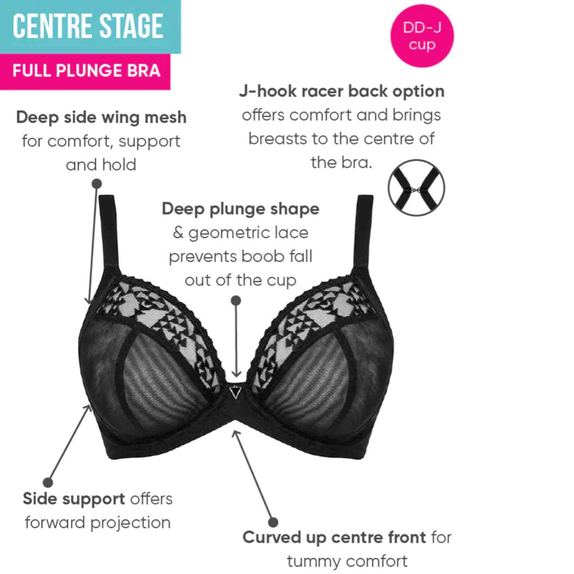 Centre Stage Plunge Side Support Bra