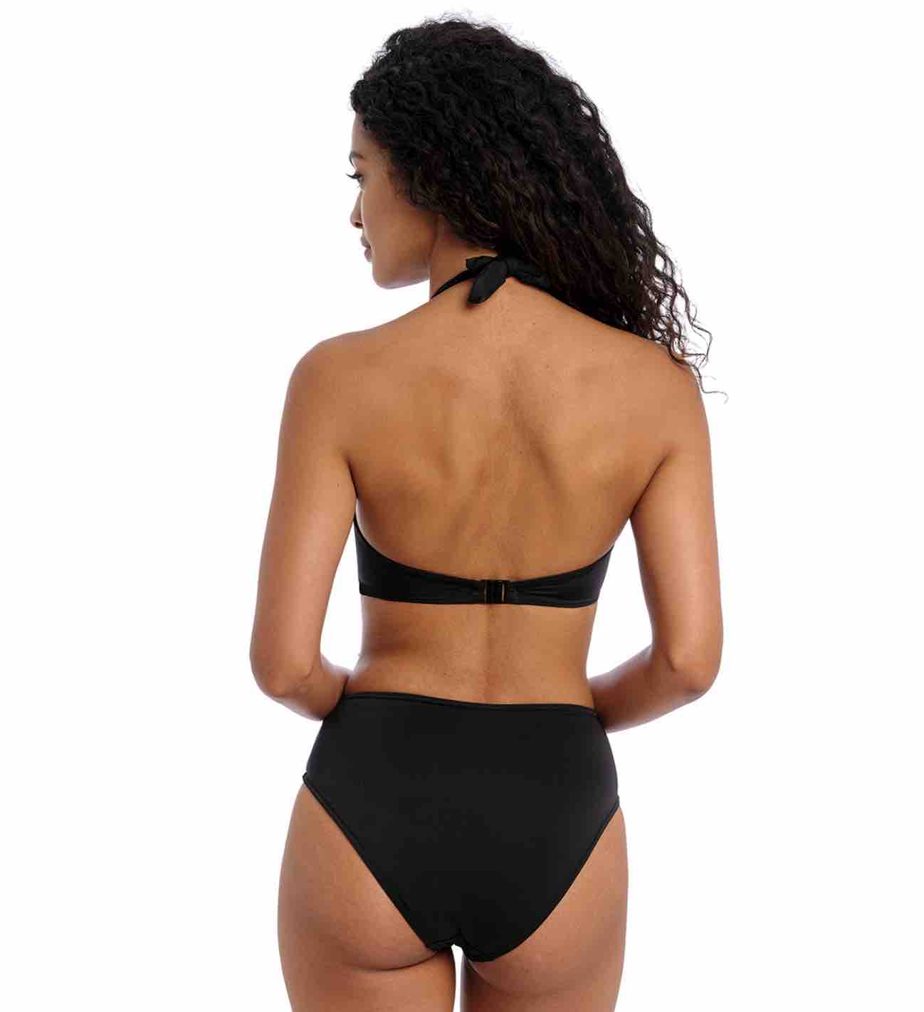 Jewel Cove Plain Banded Halter Bikini Top