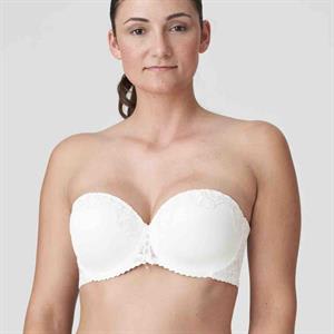 Strapless Clear Back Strap Convertible Bra with Lace Padded Underwired Plus  Size Brassiere, Nude, 42E/42DD